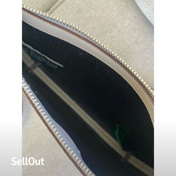 Lauren Ralph Lauren Gray Pebbled Leather Crossbody Bag Adjustable Strap Standard - Picture 3 of 5